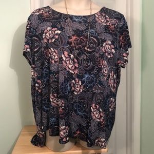 Simply Emma 3X super soft, floral & butterfly Top